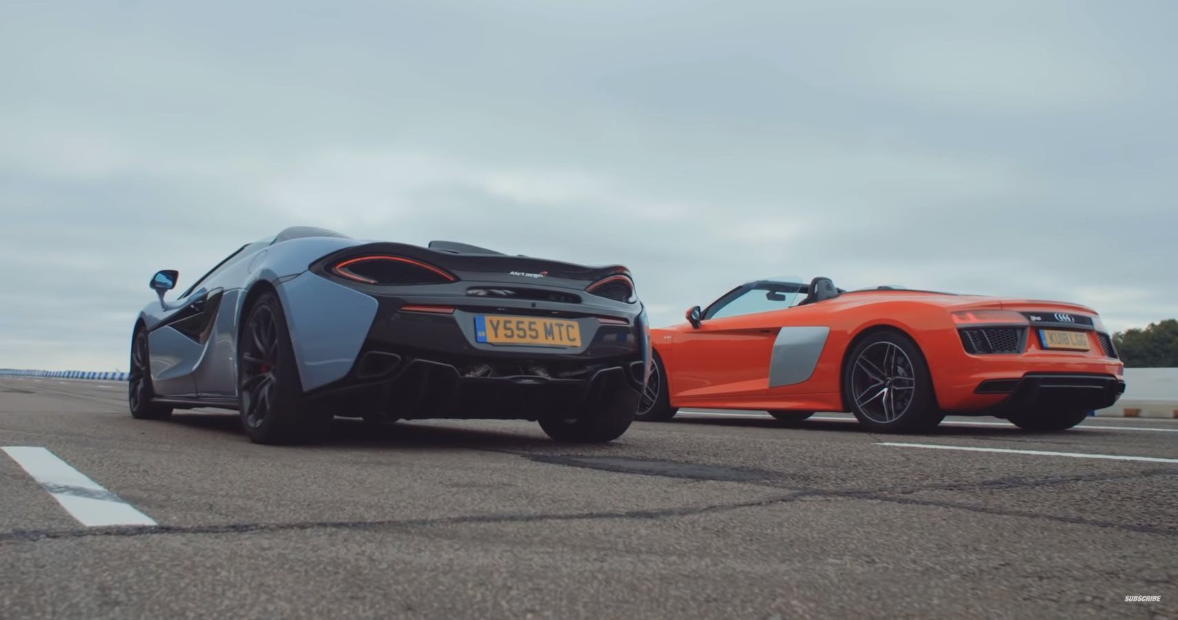 Watch: Audi R8 Spyder Races McLaren 570S Spyder | HotCars