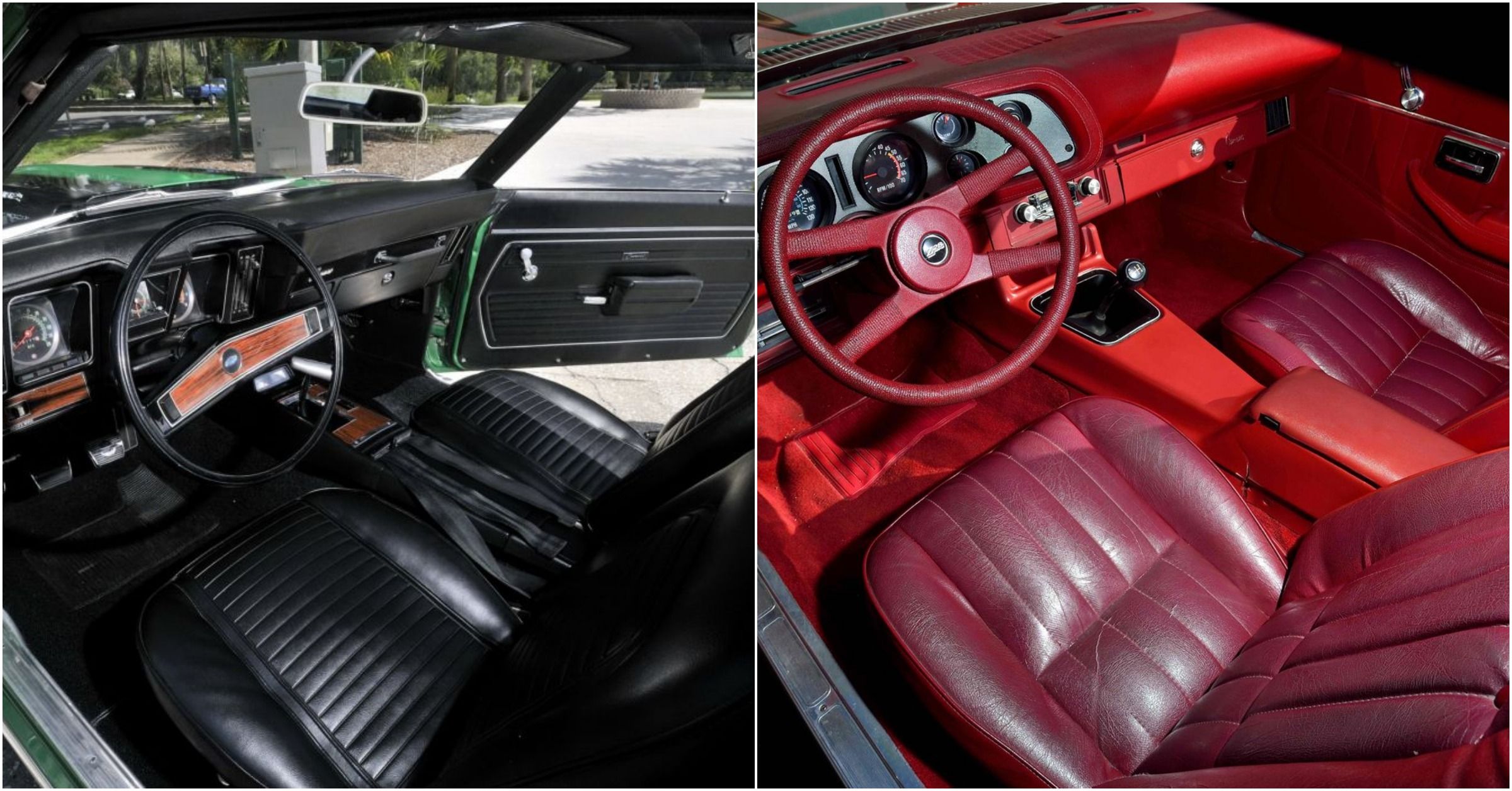 classic muscle car with modern interior